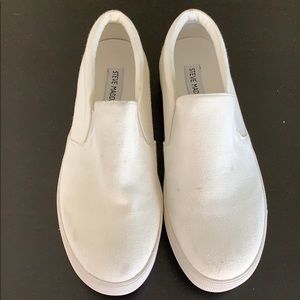 Steve Madden White Platform Slip-on Shoe